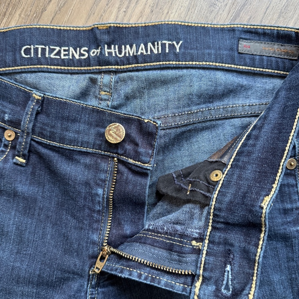 Citizens of Humanity Dark Blue Low Rise Straight Leg Jeans - Size 27 - Picture 6 of 16